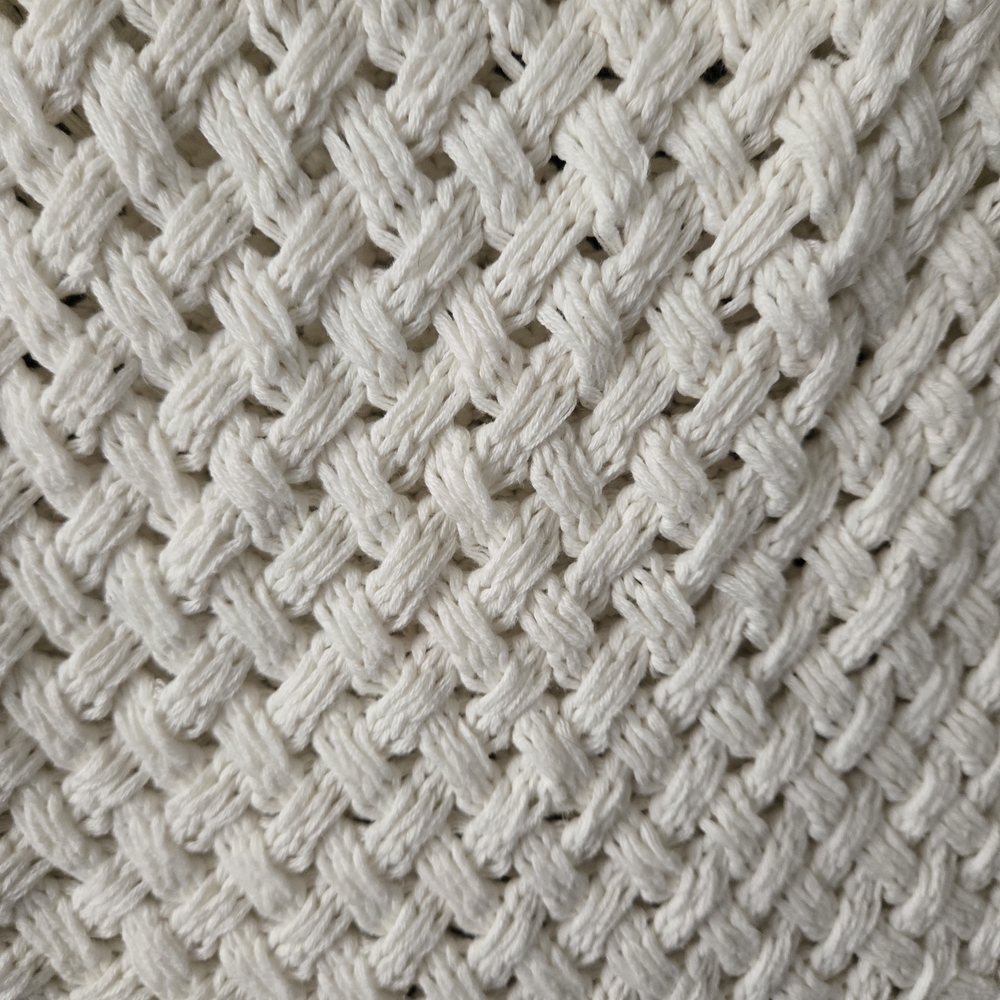 Old Navy White Lattice Open-Knit Long Sleeve Sweater - Size Medium (M) - Picture 5 of 5